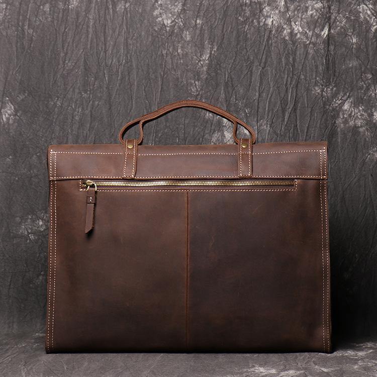 Casual Leather Men's Brown Professional Briefcase 15¡®¡¯ Laptop Handbag Business Bag For Men