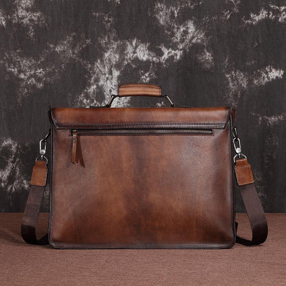 Brown Leather Men's Professional Briefcase 14¡®¡¯ Laptop Handbag Black Business Bag Messenger Bag For Men