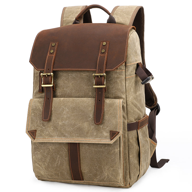 Canvas Camera Backpack Large Mens Canon Nikon Waterproof 15'' Camera Bags DSLR Camera Bags For Men