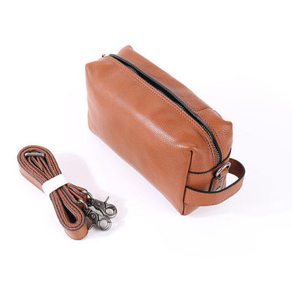 Handmade Black Leather Mens Clutch Cool Hand Bag Zipper Clutch Wristlet Clutch for Men