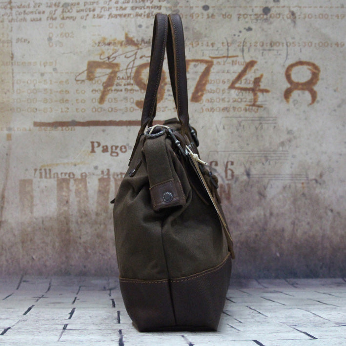 Vintage Leather Canvas Mens Handbag Briefcase Doctor Bag Briefcase For Men