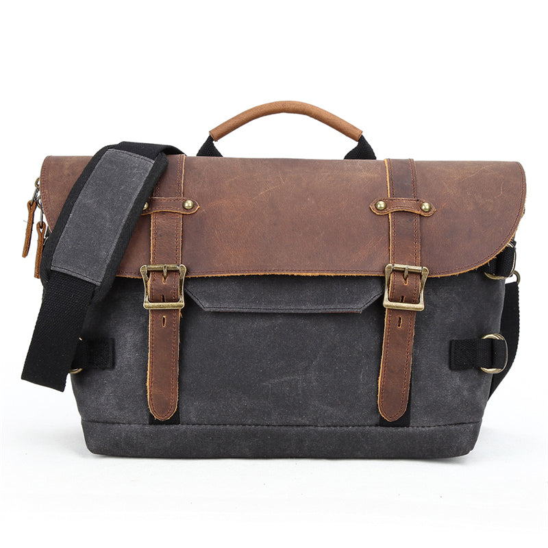 Canvas Leather Mens 14¡®¡¯ CANON Camera Messenger Bag NIKON Camera Side Bag DSLR Camera Bag