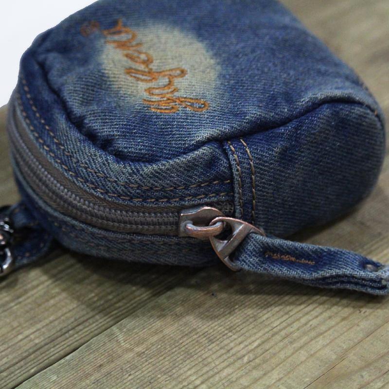 Denim  Womens Mens MIni Mobile Bag Wristlet Bags Jean Blue Clutch Purse For Women