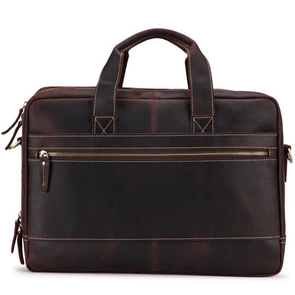 Dark Brown Large Leather Men's Professional Briefcase 17¡®¡¯ Laptop Handbag Briefcase Business Briefcase For Men