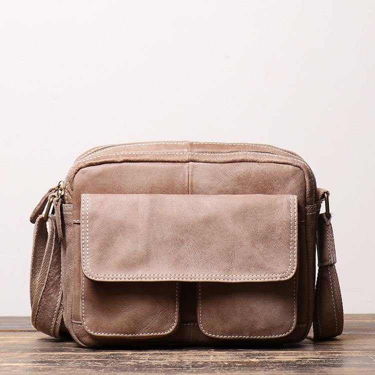 Black LEATHER MEN'S Small Side bag Brown Side Bag MESSENGER BAG Brown Courier Bag FOR MEN