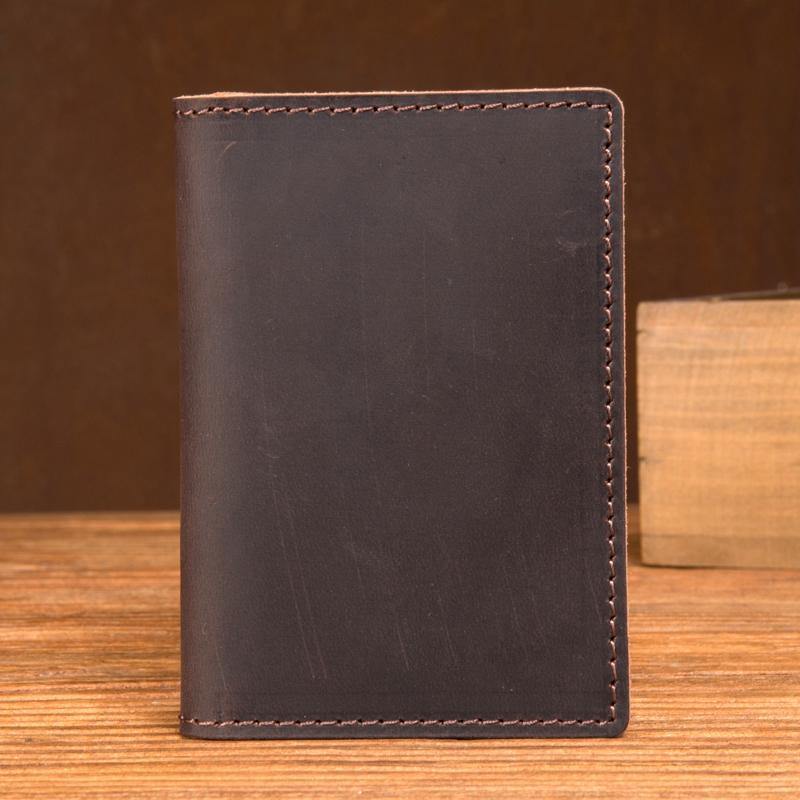 Black Cool Leather Mens Brown Driver's License Wallet Card Wallet Bifold Thin Card Holder For Men