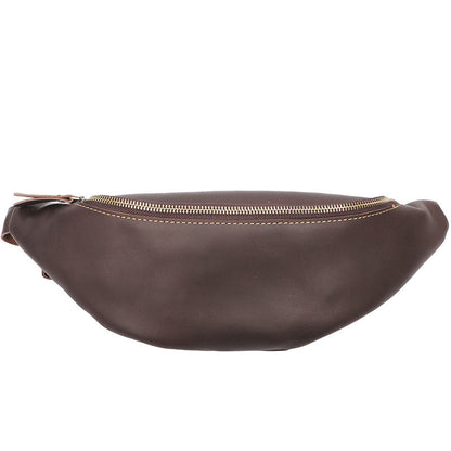 Brown Cool Leather Mens Fanny Pack Hip Pack Bum Pack Waist Bag Pack For Men