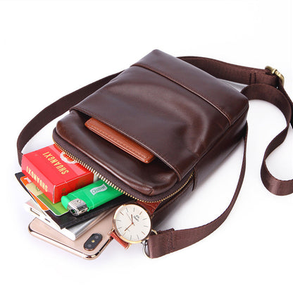 Fashion Brown Leather Men's Belt Pouch Belt Bag Black Mini Side Bag For Men