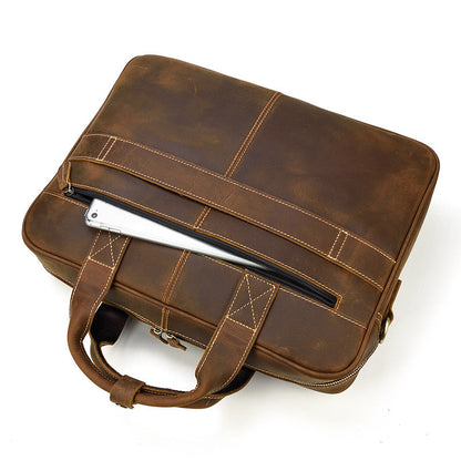 Vintage Brown Leather Men's 14¡®¡¯ Laptop Briefcase Professional Briefcase Computer Bag For Men