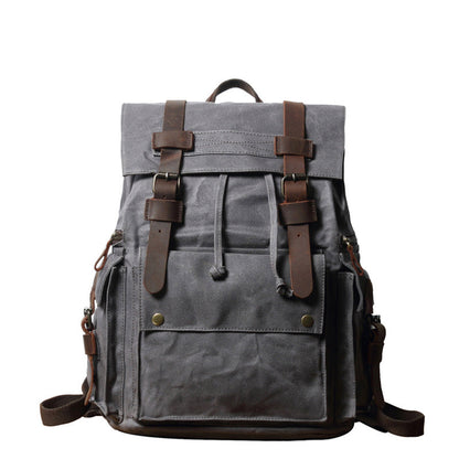 Cool Waxed Canvas Retro Mens Black Large 15¡®¡¯ Travel Backpack Computer Backpack Hiking Backpack for Men