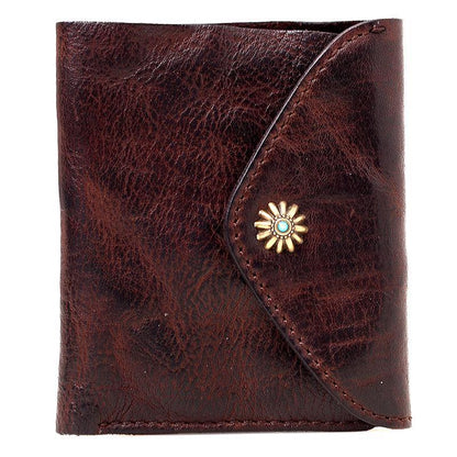 Vintage Coffee Leather Mens Envelope billfold Small Wallet Front Pocket Bifold billfold Wallet For Men