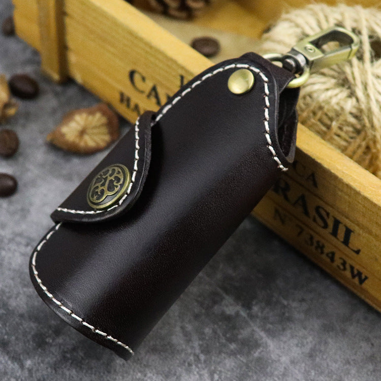 Cool Black Leather Men's Key Wallet Car Key Red Holder Key Holder For Men