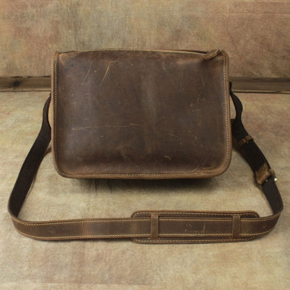 Casual Leather Brown Mens Vintage 10inch Side Bag Messenger Bag Shoulder Bags For Men