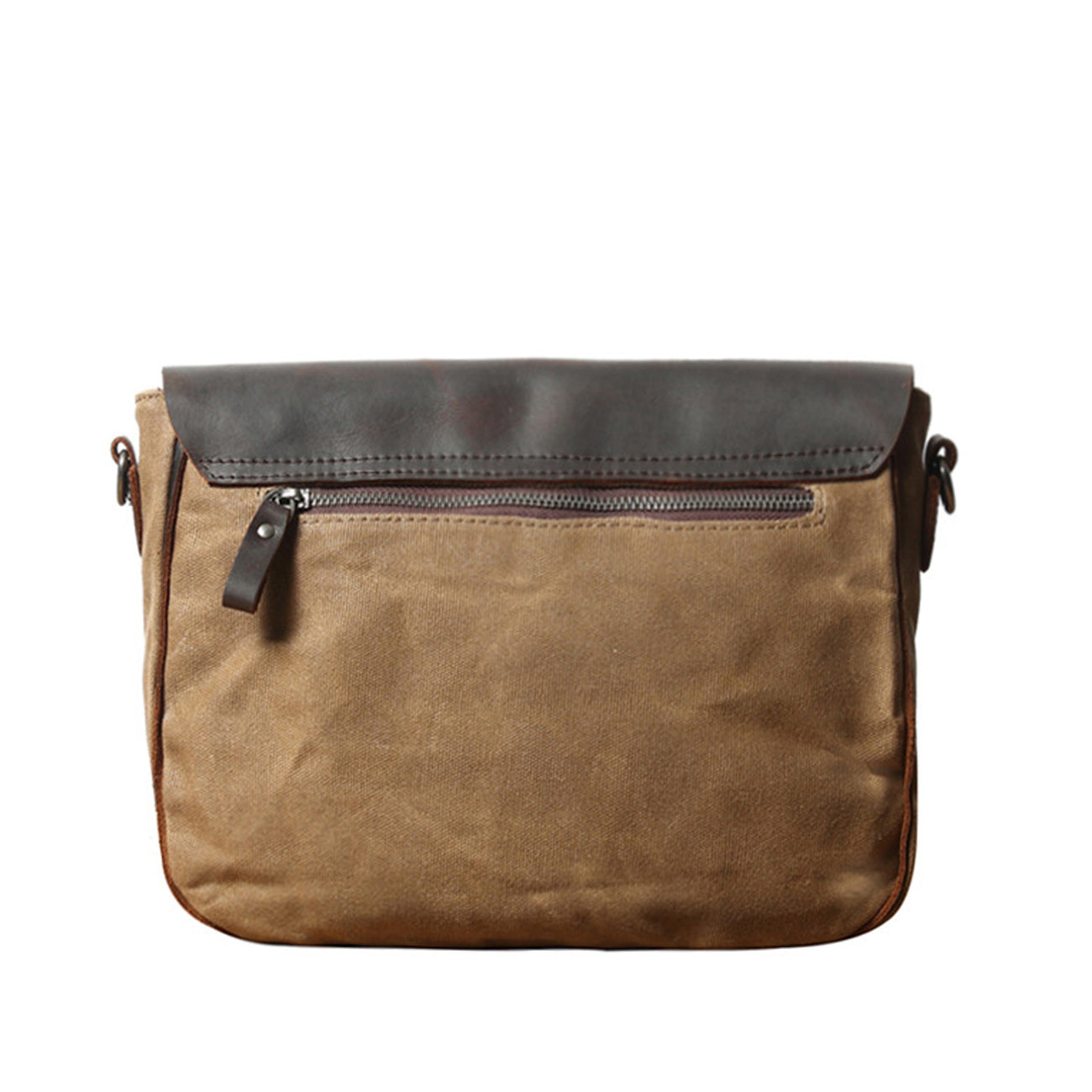 Cool Waxed Canvas Leather Mens Casual Small Green Side Bag Messenger Bag For Men