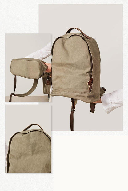 Canvas Mens Backpacks Canvas Satchel Backpack Canvas College Backpacks for Men