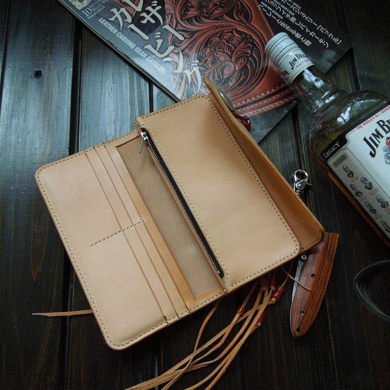 Handmade Leather Mens Clutch Wallet Cool Wallet Long Wallets for Men Women