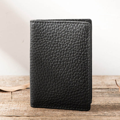 Black Leather Mens Small Card Wallet License Wallet Slim Bifold Driving License Wallet for Men