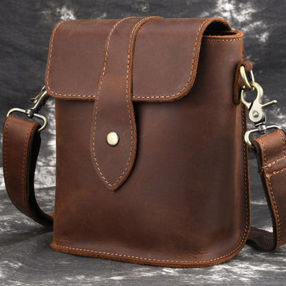 Cool Vintage Brown Leather Mens Tablet Messenger Bag Small Side Bag Messenger Bags For Men