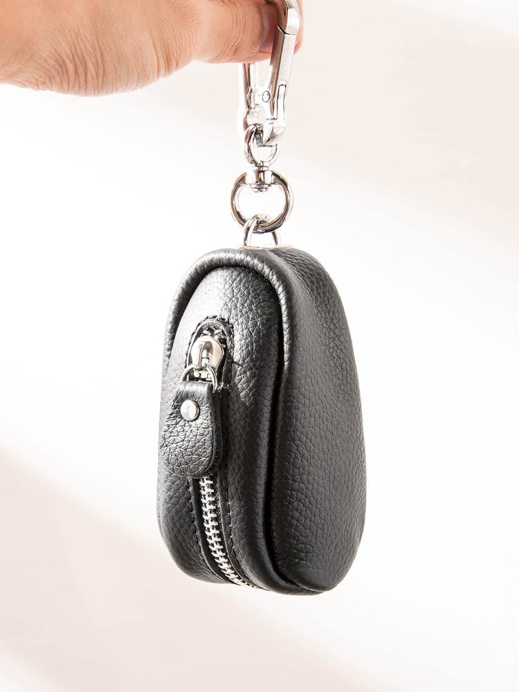 Black Leather Mens Small Car Key Wallets Brown Key Holder Car Key Pouch For Men