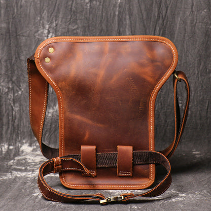 Mens Leather Thigh Bag Fanny Pack for Men Drop Leg Bag Brown Bum Bag Waist Bags