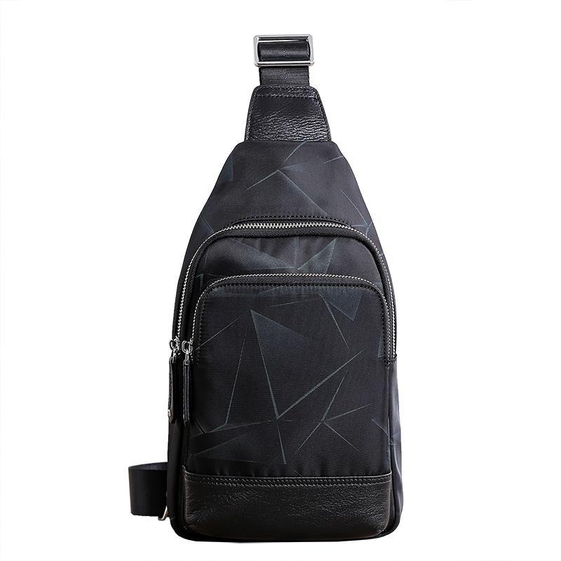 Cool Black Blue Nylon Men's Sling Bag Waterproof Chest Bag Canvas One shoulder Backpack Sling Pack For Men