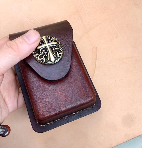 Cool Brown Leather Mens Cigarette Case Cigarette Holder Lighter Case Pouch with Belt Loop for Men