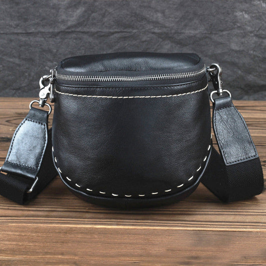 Black Mens Saddle Small Side Bag Small Saddle Messenger Bag For Men