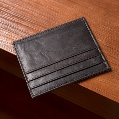 Brown Mens Slim Card Holders Front Pocket Wallet Minimalist Card Wallet For Men