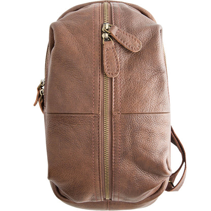 Handmade Brown Leather Mens Sling Bag Sling Pack Chest Bag Black One Shoulder Backpack for Men