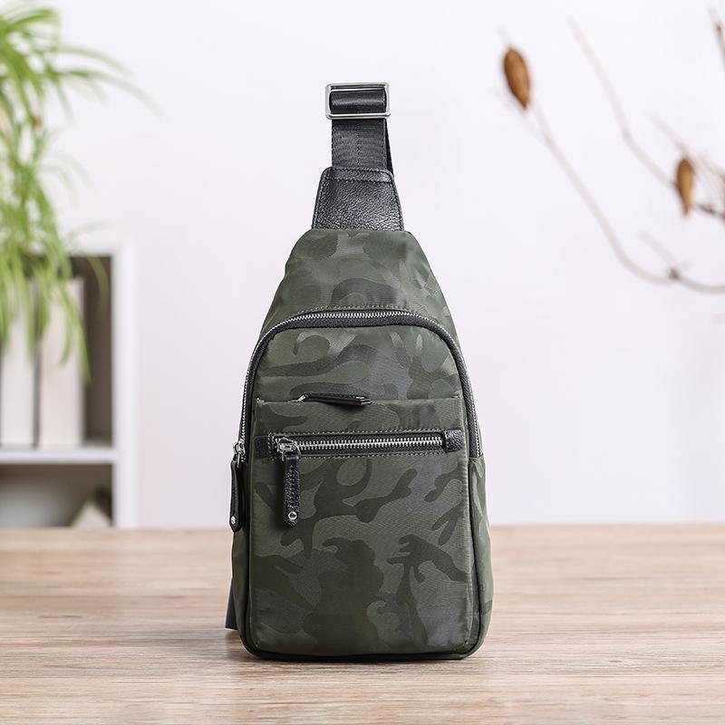 Cool Nylon Men's Sling Bag Camouflage Chest Bag Nylon One shoulder Backpack Sling Pack For Men