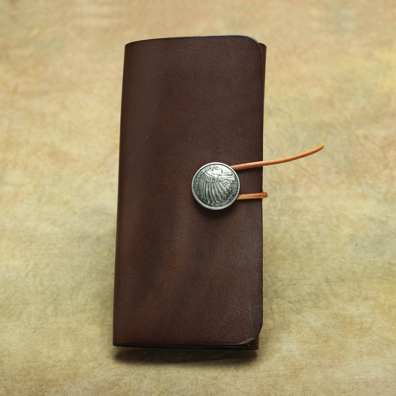 Cool Handmade Leather Men's Envelope Long Wallet Vintage Long Wallet For Men