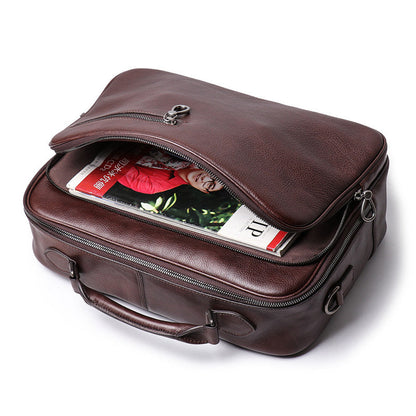 Fashion Brown Leather Men's Professional Briefcase 15¡®¡¯ Laptop Briefcase Business Handbag For Men