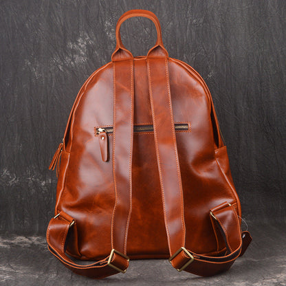 Vintage Leather Brown Men's Backpack Computer Backpack College Backpack For Men