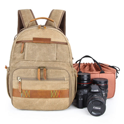 Camera Backpacks Large Canvas Mens Canon Nikon Waterproof 15'' Camera Bags DSLR Camera Bag For Men