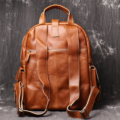 Cool Leather Mens 15inch Computer Bag Satchel Backpacks Travel Backpack Backpack for Men