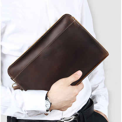 Cool Leather Mens Clutch Bag Wristlet Bag Clutch Wallet Business Clutch for Men