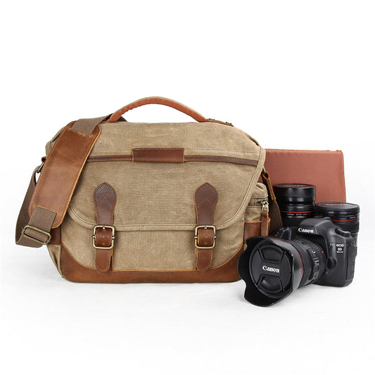 NIKON Camera Shoulder Bag Waterproof Canvas 14'' Mens CANON Camera Side Bag DSLR Camera Messenger Bag For Men