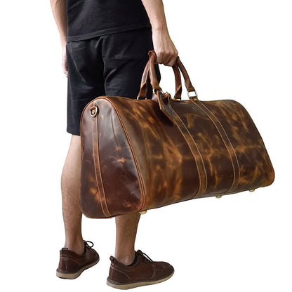 Cool Vintage Brown Leather Mens Overnight Bags Travel Bags Weekender Bags For Men