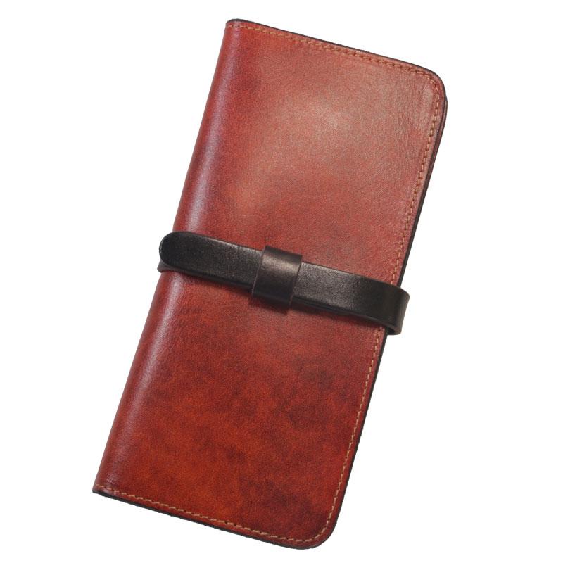 Handmade Leather Mens Clutch Wallet Cool Leather Wallet Long Phone Wallets for Men