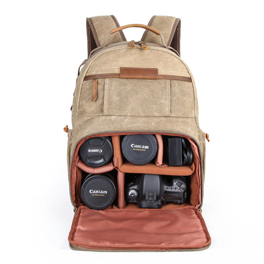 Camera Backpacks Large Canvas Mens Canon Nikon Waterproof 15'' Camera Bags DSLR Camera Bag For Men