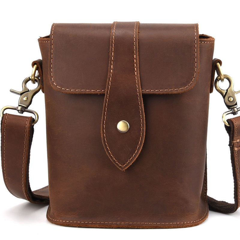 Cool Vintage Brown Leather Mens Tablet Messenger Bag Small Side Bag Messenger Bags For Men