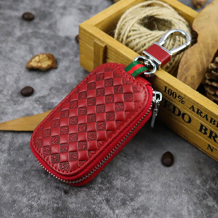 Embossed Brown Leather Men's Key Wallet Key Case Car Car Key Holder For Men