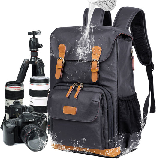 Blue Large  Canvas Waterproof Mens DSLR Camera Bag Canon Camera Backpack Nikon Camera Bag