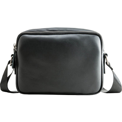 Black Cool Leather Mens Courier Bag Postman Bag Black Messenger Bags Side Bag for Men