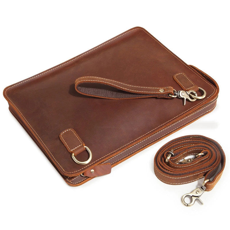 Classy Leather Mens Work Clutch Bag Wirstlet Cluch Messenger Bag For Men