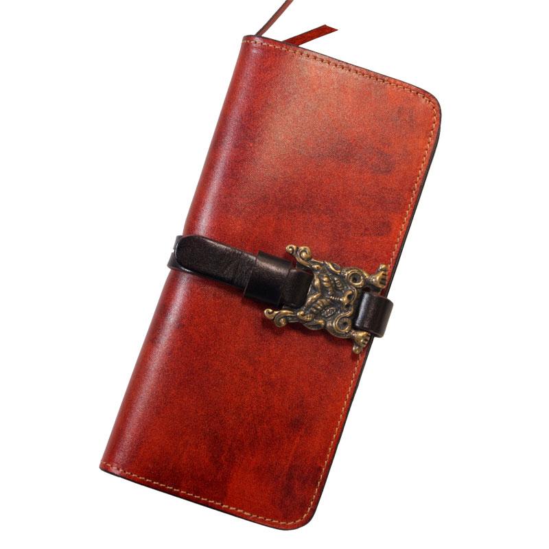 Handmade Leather Mens Clutch Wallet Cool Leather Wallet Long Phone Wallets for Men