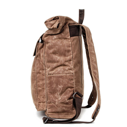 Cool Waxed Canvas Mens Waterproof 15.6'' Travel Backpack Hiking Backpack for Men