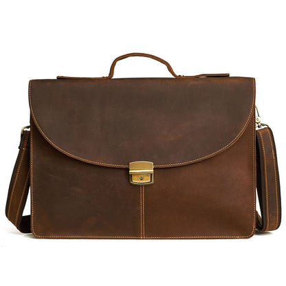 Leather Mens Vintage Briefcase 13inch laptop Handbags Shoulder Bags For Men