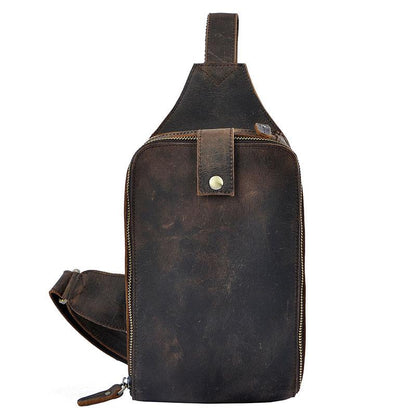 Cool Leather Mens  Sling One Shoulder Bag Sling Bag Sling Backpacks Chest Bag for men