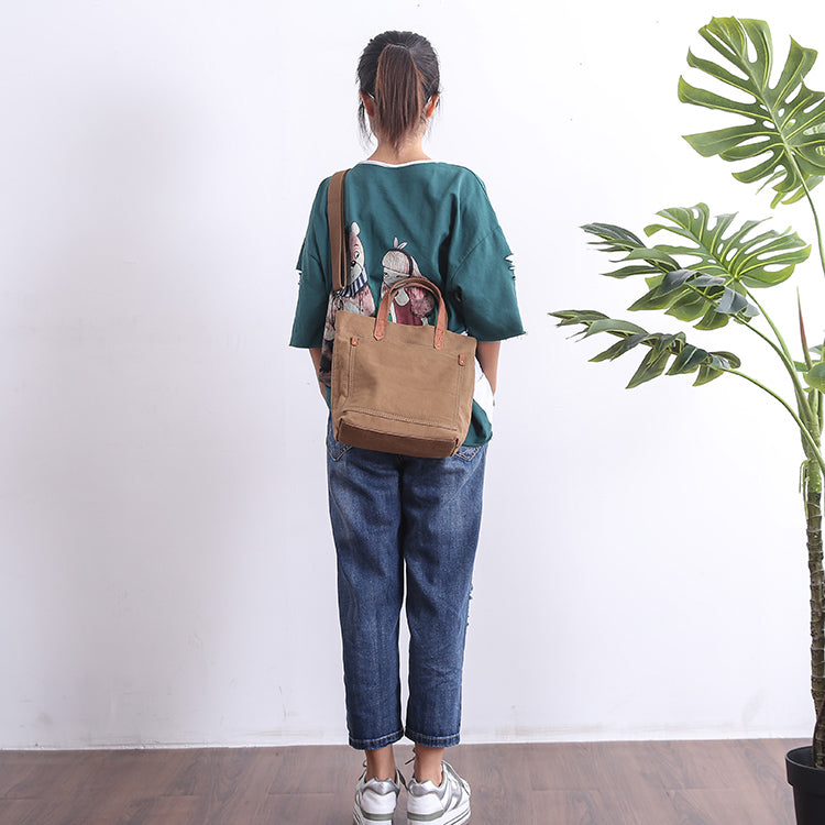 Canvas Mens Womens Large White Handbag Small Tote Bag Khaki Shoulder Tote Purse For Men